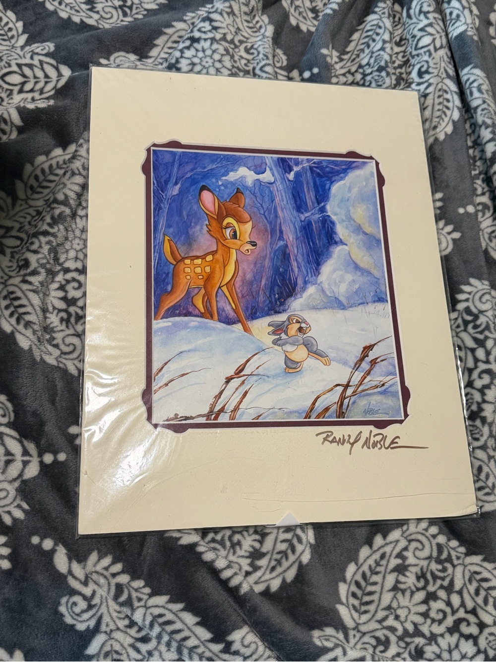 Bambi & Thumper Art Print signed by Randy Noble